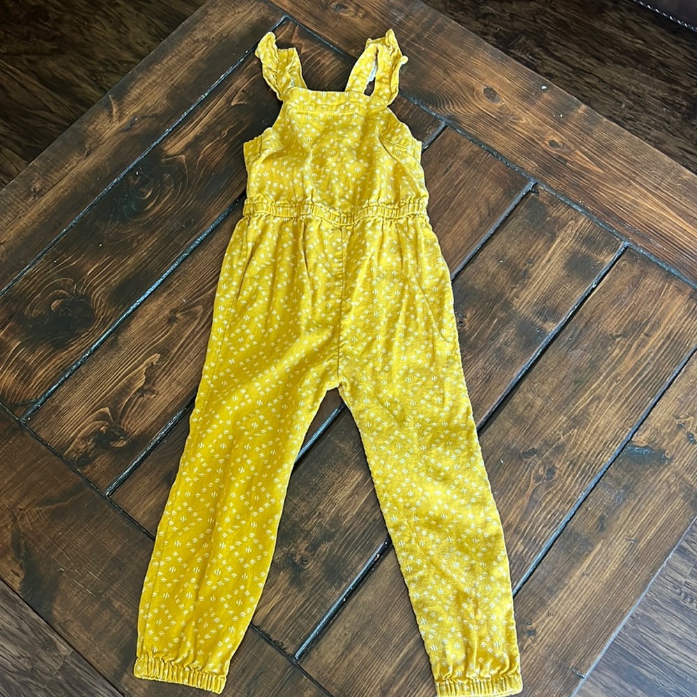 Old Navy. Mustard yellow, Aztec jumpsuit/romper. Size 4T.